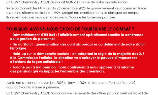 ALERTE ROUGE SUR LE RAIL : TOUS EN GRÈVE