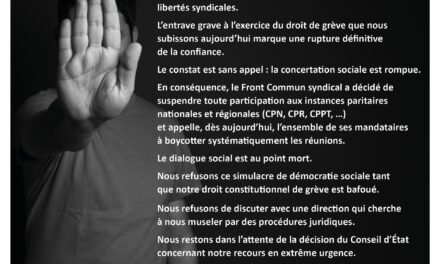 BOYCOTT IMMÉDIAT DES INSTANCES PARITAIRES