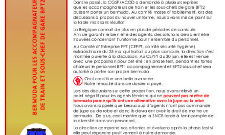 Bermuda pour les accompagnateurs de train et sous-chef de gare BPT2