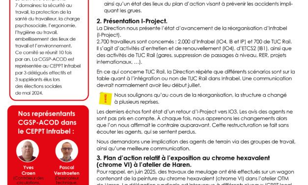 Comité d’entreprise PPT Infrabel – mai 2026
