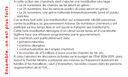 Cheminots grève 24, 25 et 26 novembre 2025