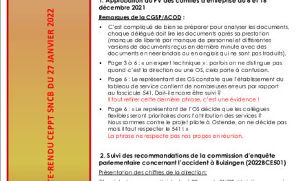 Compte-rendu CEPPT SNCB 27 janvier 2022