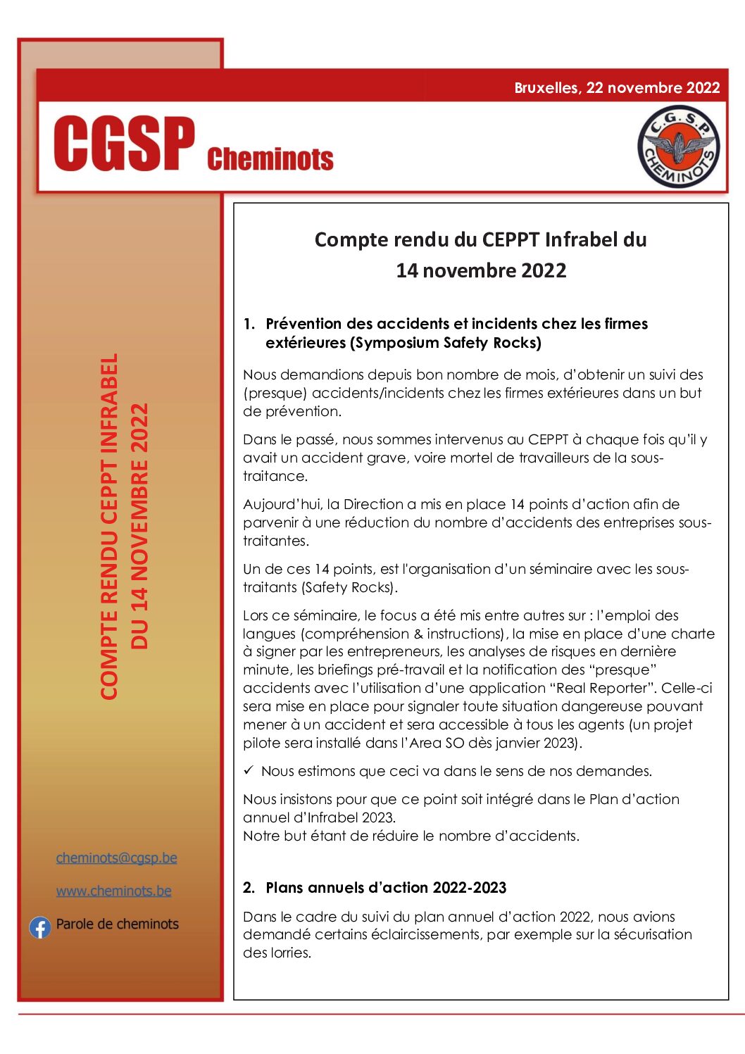 Compte rendu CEPPT du 14 novembre 2022