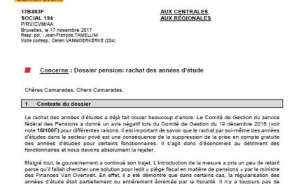 Dossier pensions: rachat des années d&rsquo;étude