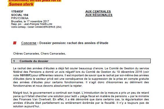 Dossier pensions: rachat des années d&rsquo;étude