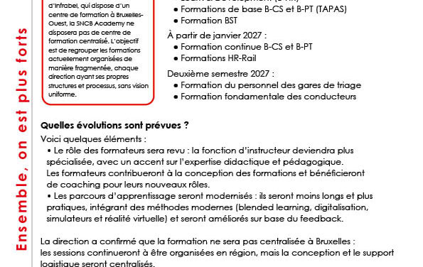 Création de la SNCB Academy