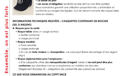 Intervention en CEPPT – Port de la casquette de sécurité