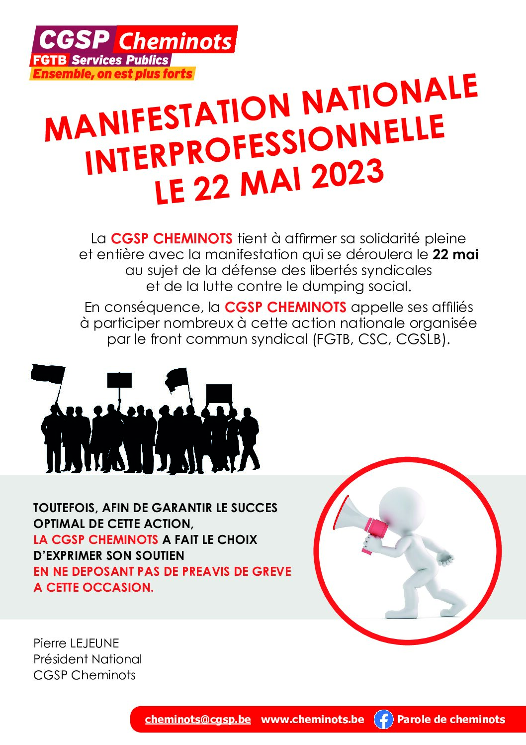MANIFESTATION NATIONALEINTERPROFESSIONNELLELE 22 MAI 2023
