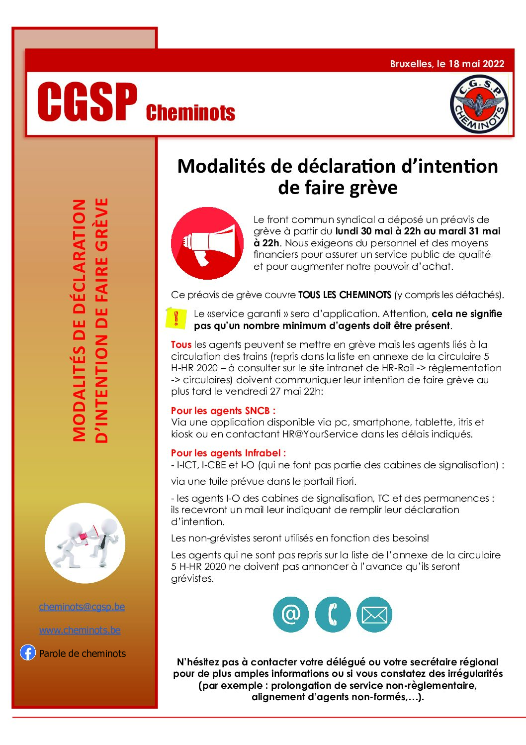 Modalités de déclaration d’intention de faire grève