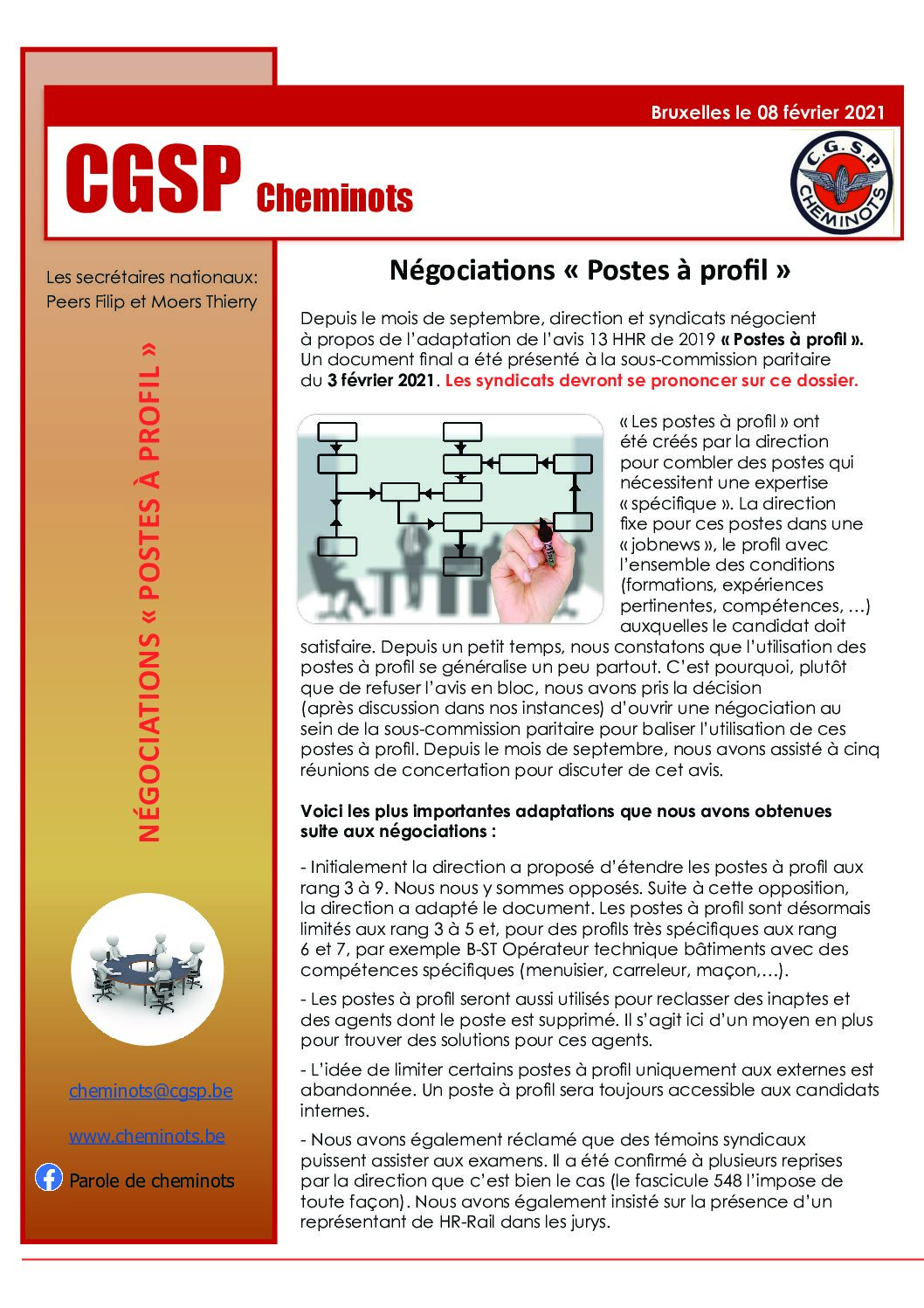 Négociations « Postes à profil » 08 février 2021