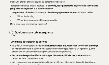 Tract : Résultats de l&rsquo;enquête Securail
