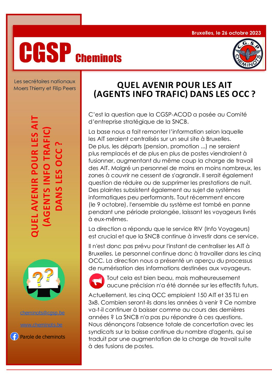 Quel avenir pour les Agents Info Trafic dans les OCC?