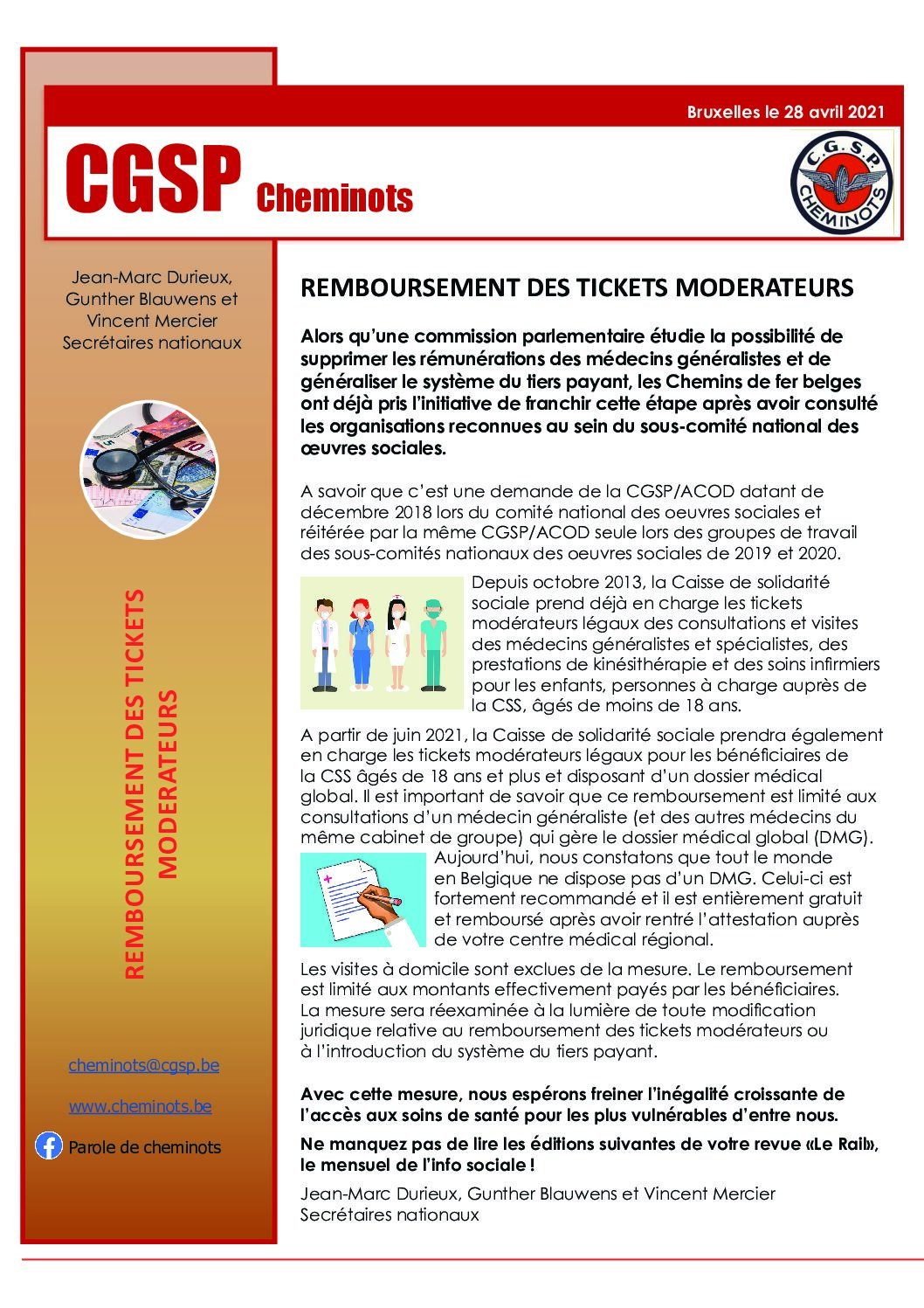 REMBOURSEMENT DES TICKETS MODERATEURS