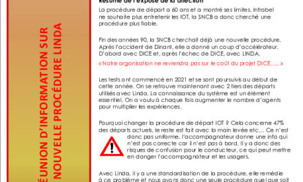 Réunion d information sur la procédure Linda