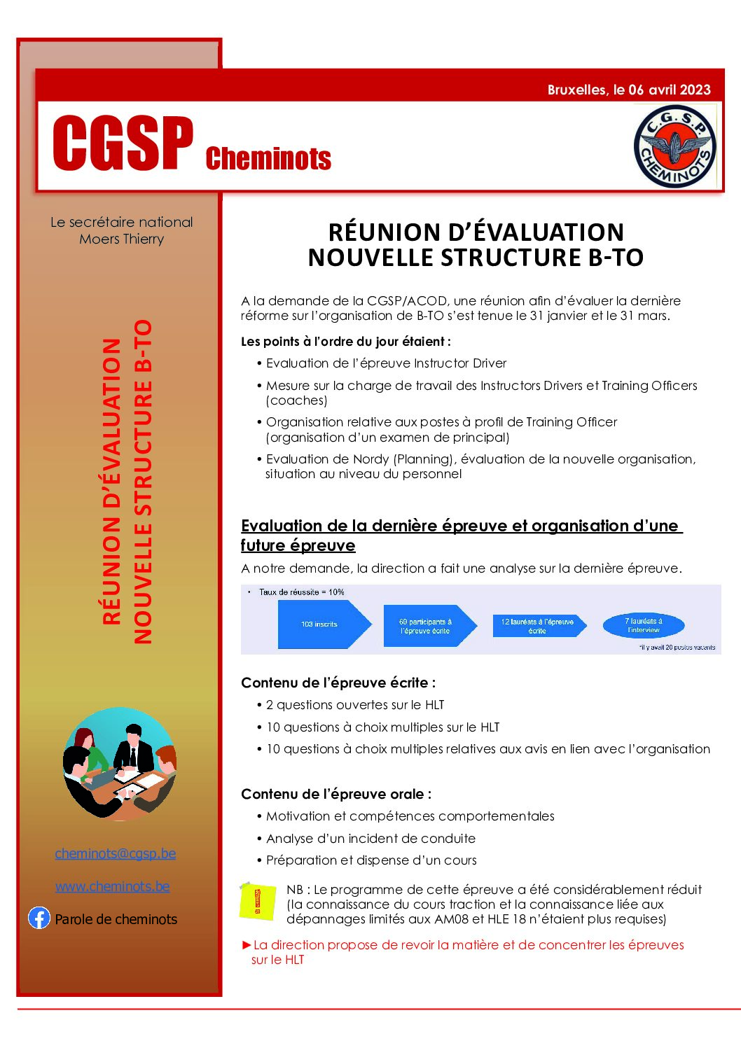 Réunion d’évaluation nouvelle structure B-TO