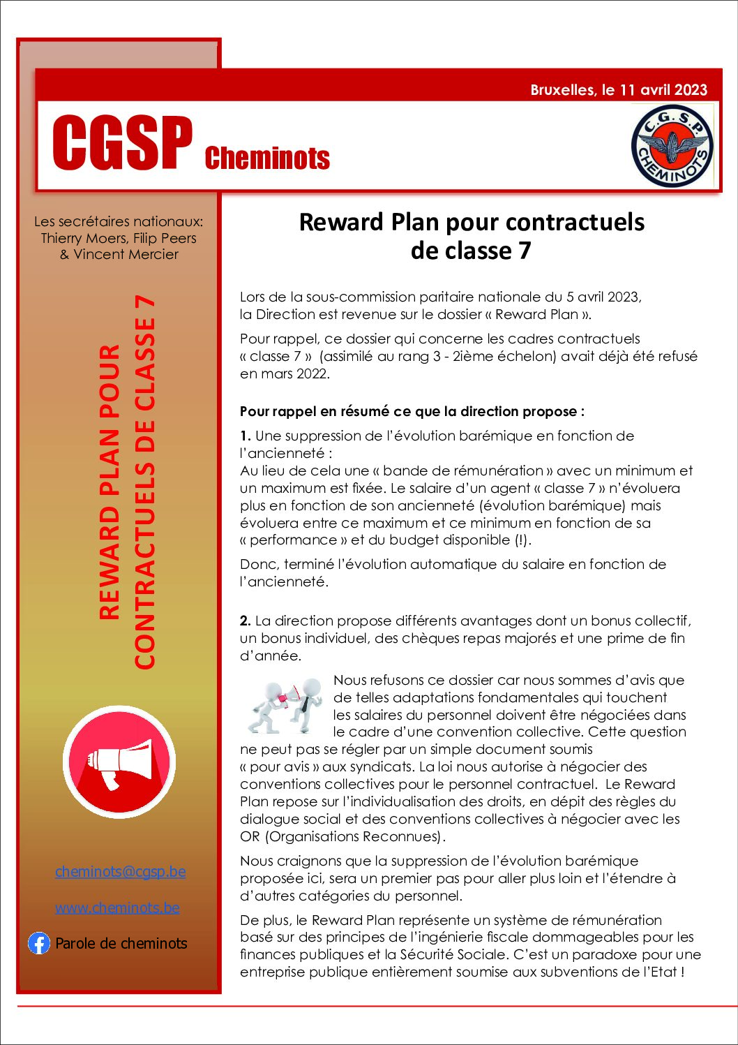 Reward Plan pour contractuels de classe 7
