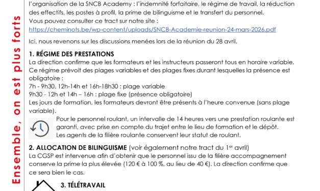 SNCB Academy – 4e réunion