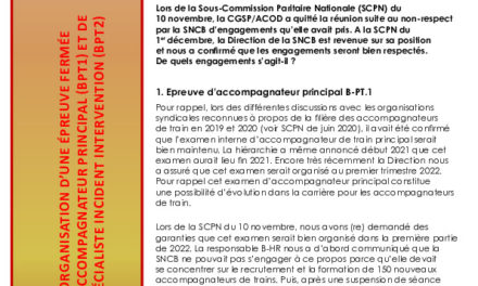 Organisation d’une épreuve fermée d’accompagnateur principal (BPT1) et de Spécialiste Incident Intervention (BPT2)