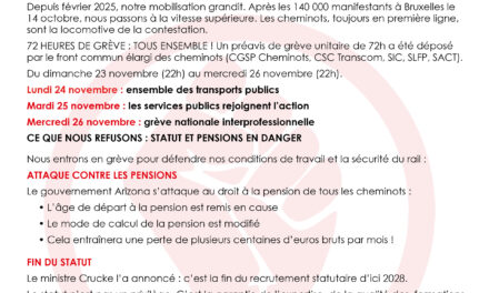 APPEL À LA MOBILISATION NATIONALE :GRÈVE LES 24, 25 ET 26 NOVEMBRE 2025 !