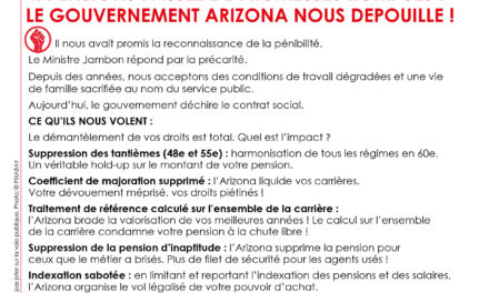 PENSIONS : ASSEZ DE PROMESSES ROMPUES !LE GOUVERNEMENT ARIZONA NOUS DEPOUILLE !