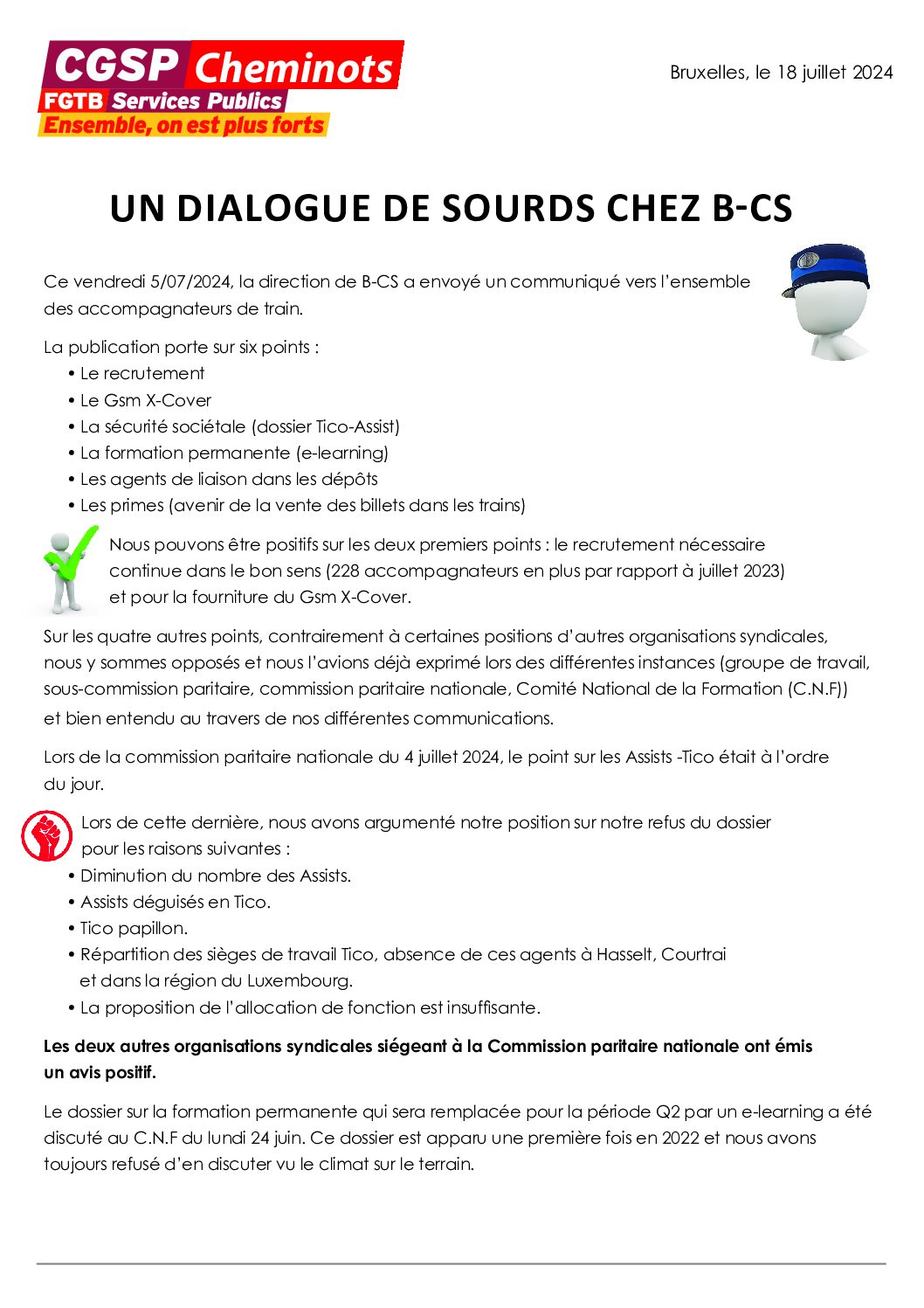 Un dialogue de sourd chez B-CS