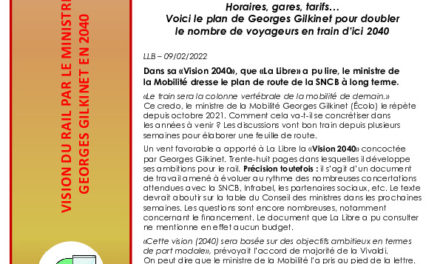 Vision du rail par le ministre Georges Gilkinet en 2040