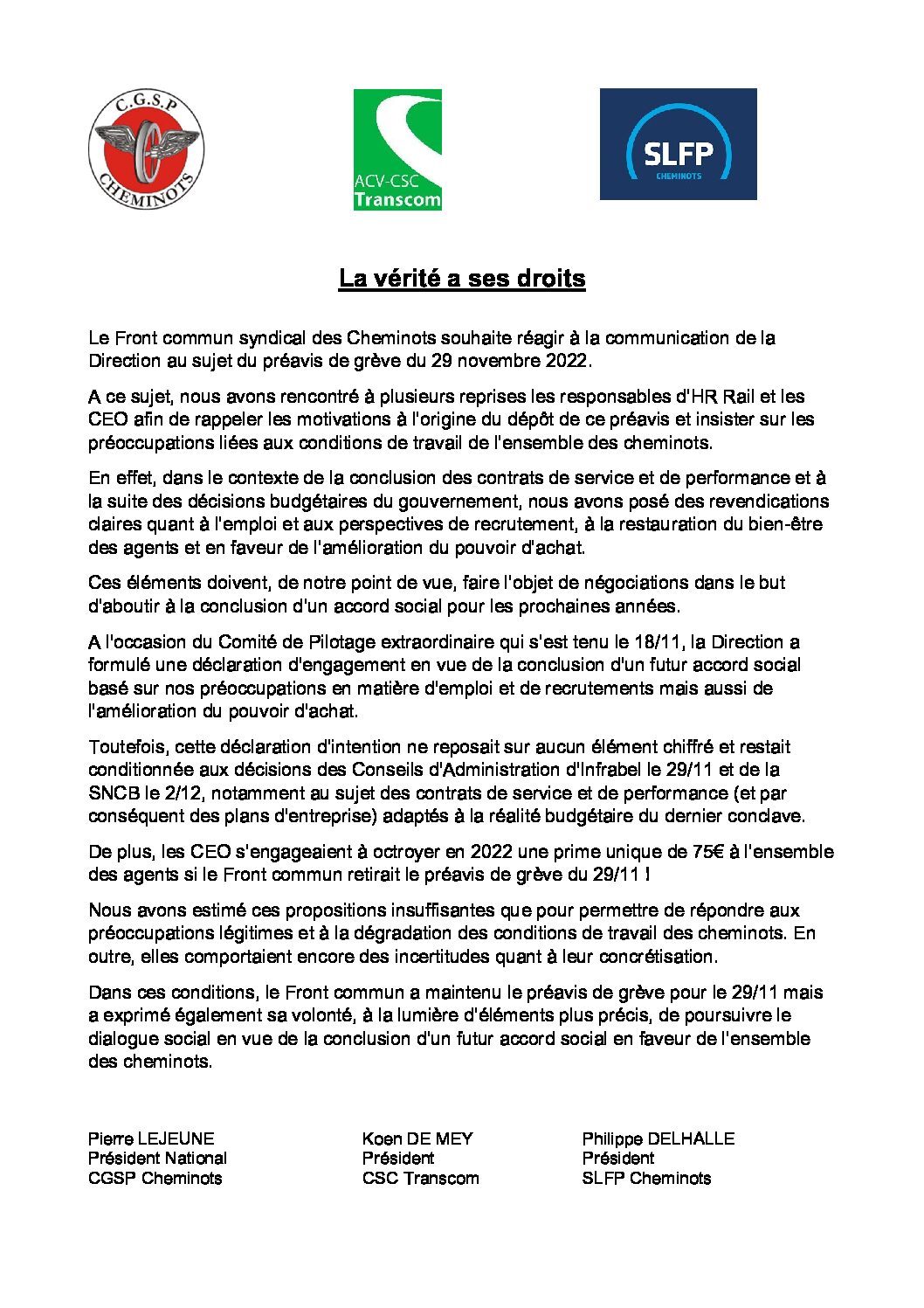 La vérité a ses droits